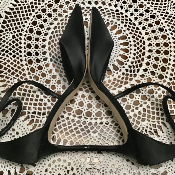 Jewel Badgley Mischka Alaia Pointed-Toe Kitten Heel~Black~Size 8.5 - Picture 10 of 16